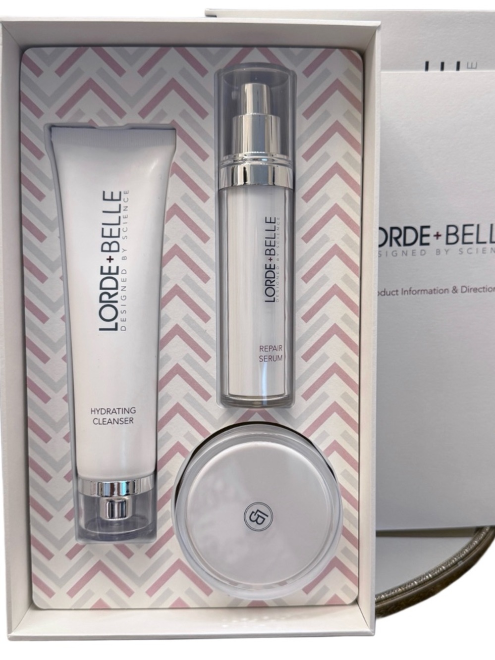 LORDE + BELLE Skincare Regimen Cleanser Serum Moisturizer Retail $199 Gift Set